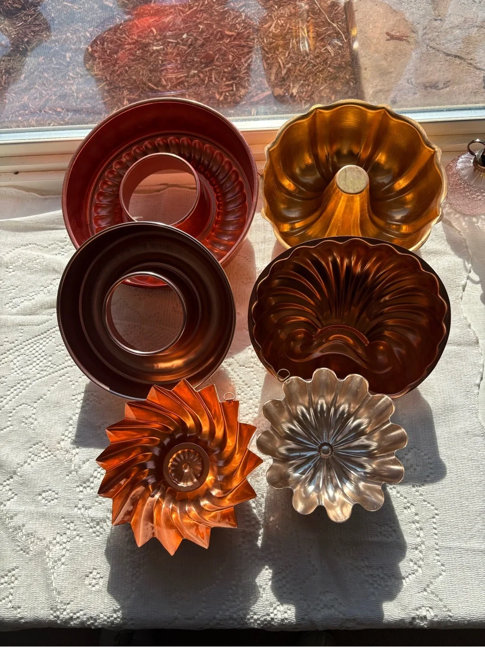 Vintage Copper and Brass Bundt & Mold Set - Decorative Baking Pans